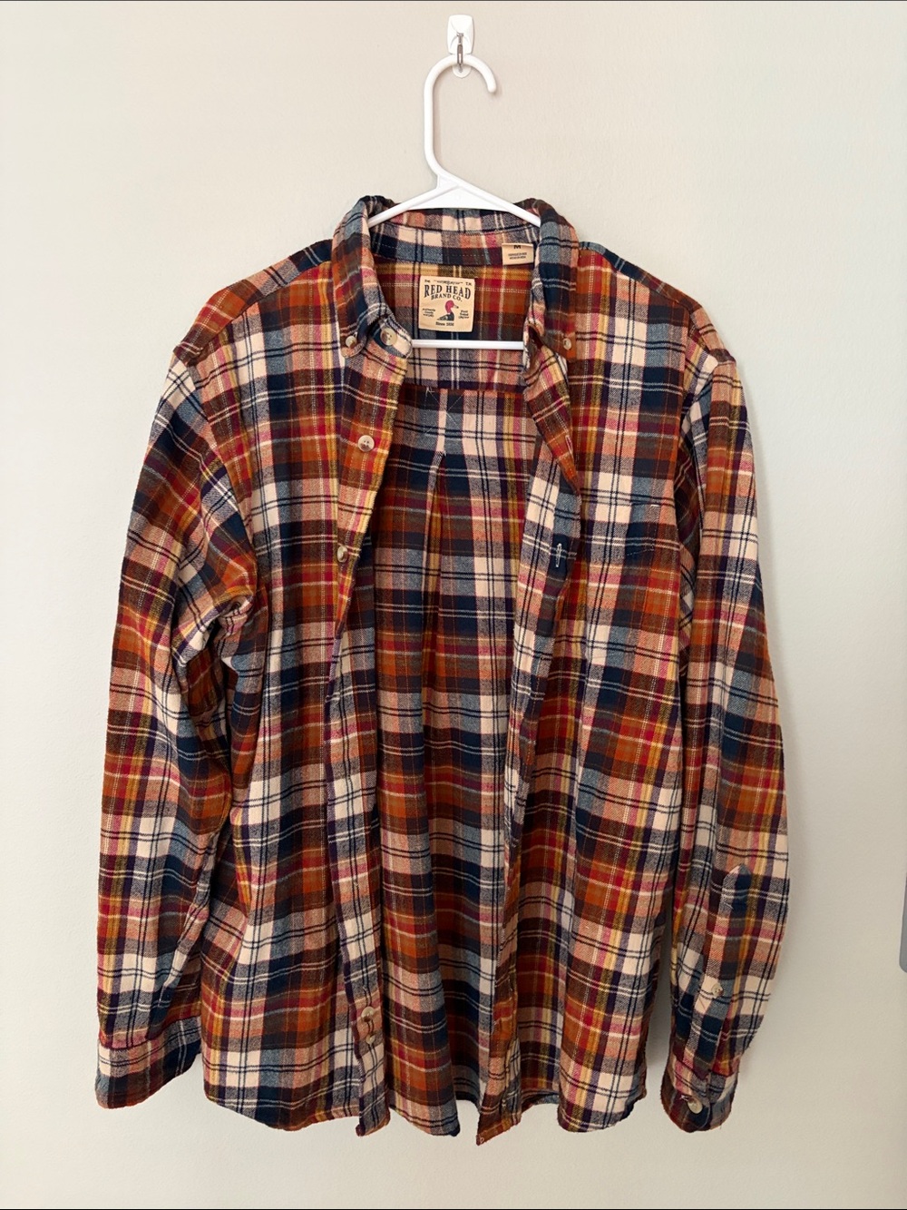 RedHead Men's Rust, Navy & Cream Plaid Button-Down Shirt